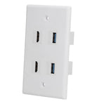 2 HD Multimedia Interface+2 USB3.0 Ports Panel Weld Free Audio Video Wall Outlet Plate Accessory