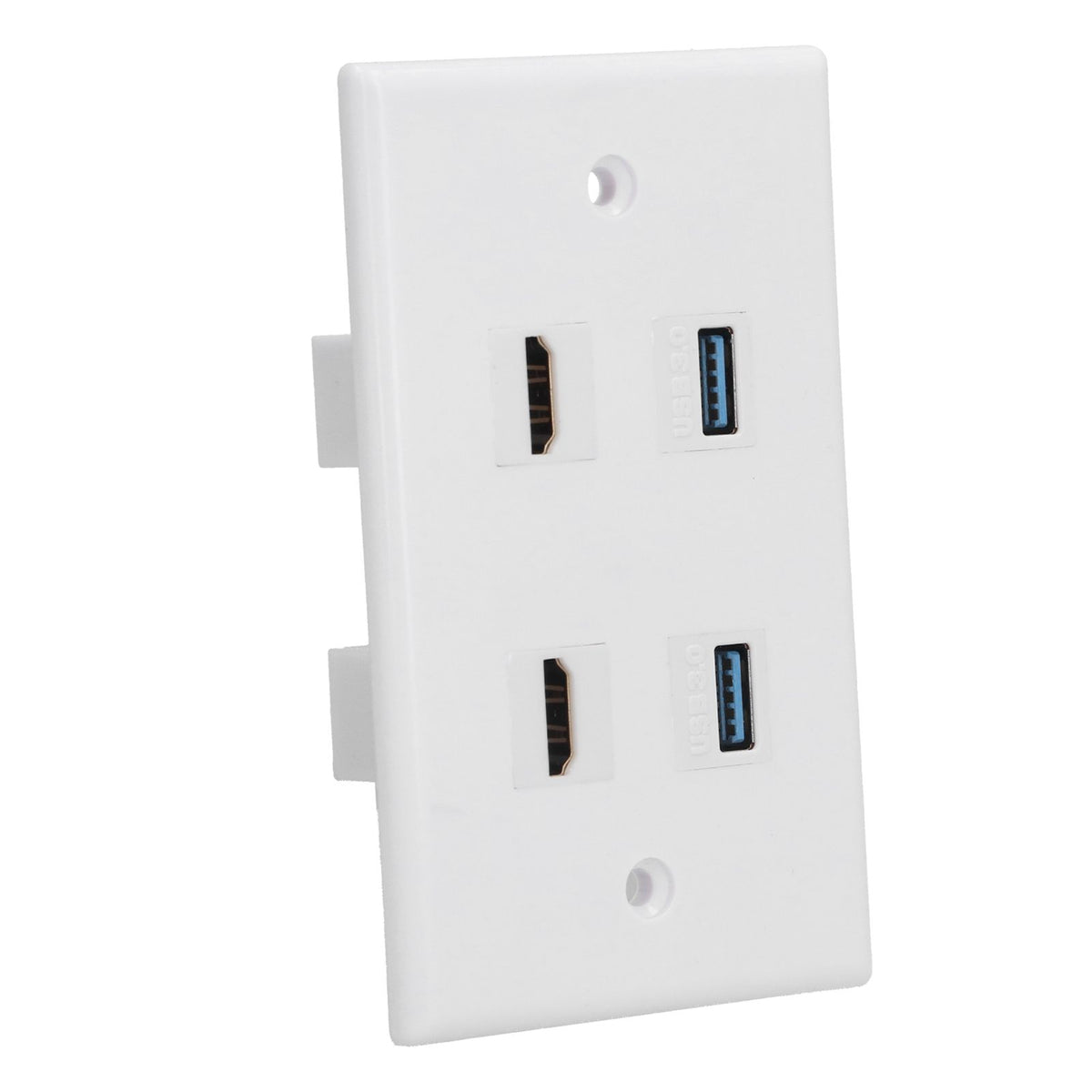 2 HD Multimedia Interface+2 USB3.0 Ports Panel Weld Free Audio Video Wall Outlet Plate Accessory