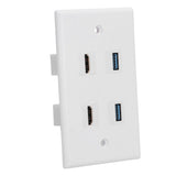 2 HD Multimedia Interface+2 USB3.0 Ports Panel Weld Free Audio Video Wall Outlet Plate Accessory