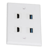 2 HD Multimedia Interface+2 USB3.0 Ports Panel Weld Free Audio Video Wall Outlet Plate Accessory