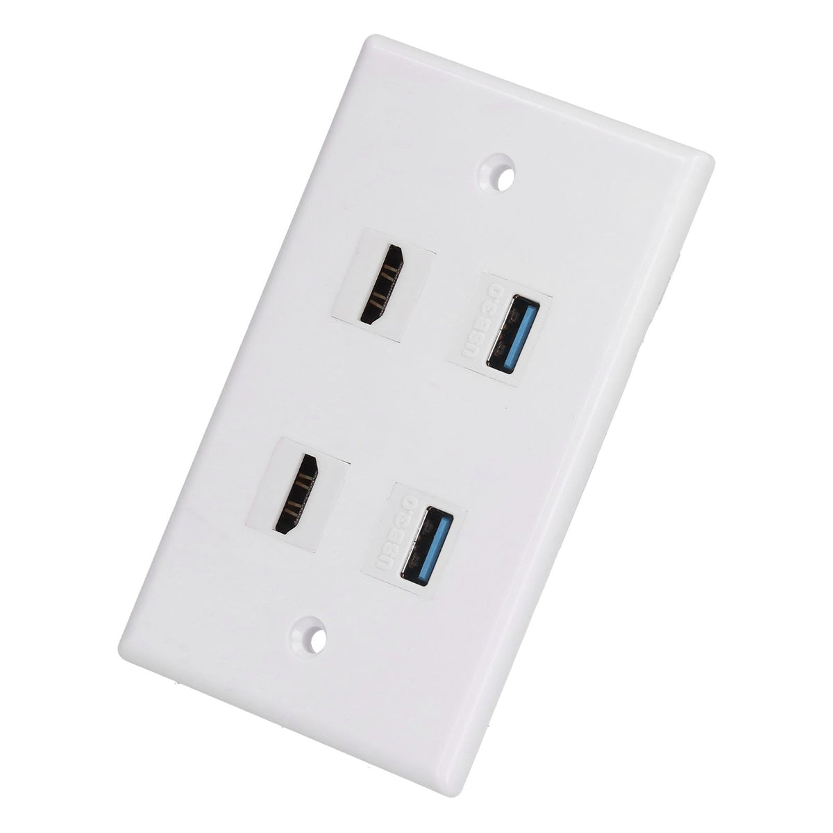 2 HD Multimedia Interface+2 USB3.0 Ports Panel Weld Free Audio Video Wall Outlet Plate Accessory