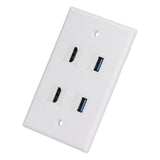 2 HD Multimedia Interface+2 USB3.0 Ports Panel Weld Free Audio Video Wall Outlet Plate Accessory - Low Angle