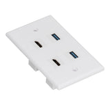 2 HD Multimedia Interface+2 USB3.0 Ports Panel Weld Free Audio Video Wall Outlet Plate Accessory
