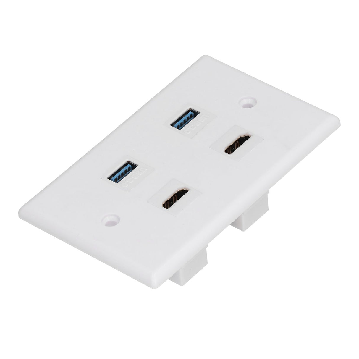 2 HD Multimedia Interface+2 USB3.0 Ports Panel Weld Free Audio Video Wall Outlet Plate Accessory