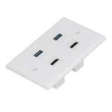 2 HD Multimedia Interface+2 USB3.0 Ports Panel Weld Free Audio Video Wall Outlet Plate Accessory - Extra Image
