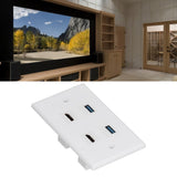 2 HD Multimedia Interface+2 USB3.0 Ports Panel Weld Free Audio Video Wall Outlet Plate Accessory