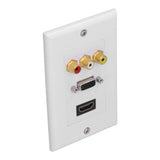 Audio Video Wall Socket ABS Wear Resistant Durable No Welding Required Integrated Multimedia Wall Panel - Front View
