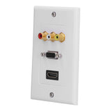 Audio Video Wall Socket ABS Wear Resistant Durable No Welding Required Integrated Multimedia Wall Panel - Rear View