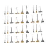 36PCs set Wire Polishing Wheel Pen Flat Bowl Shaped Steel Wire Wheel Brush Kit Accessories