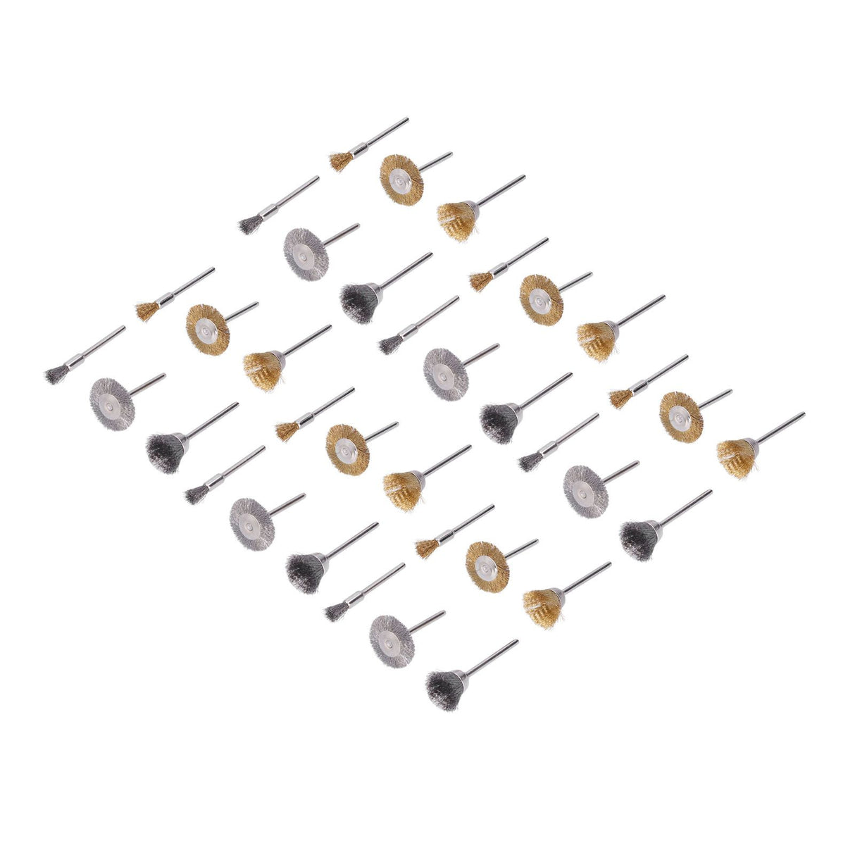 36PCs set Wire Polishing Wheel Pen Flat Bowl Shaped Steel Wire Wheel Brush Kit Accessories