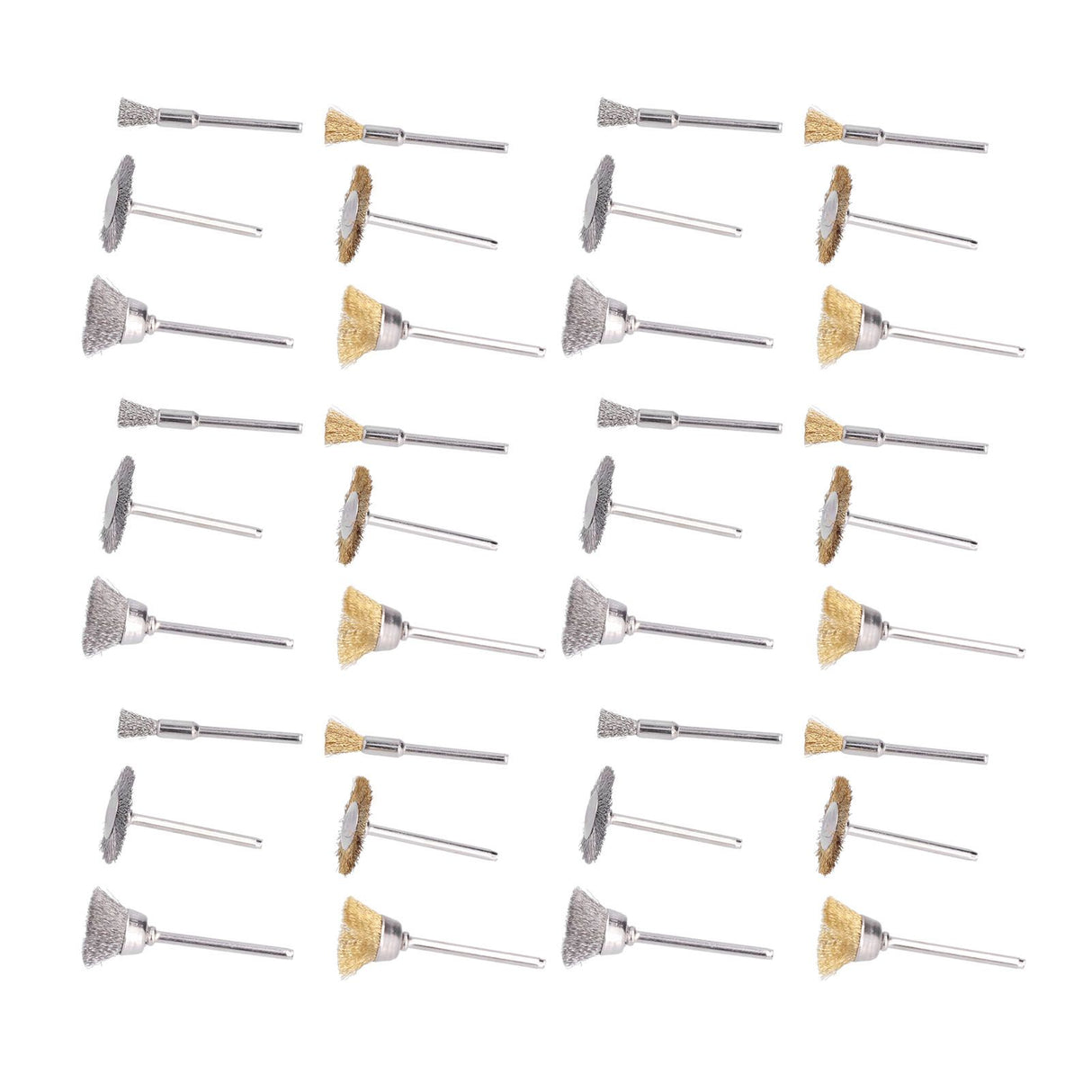 36PCs set Wire Polishing Wheel Pen Flat Bowl Shaped Steel Wire Wheel Brush Kit Accessories