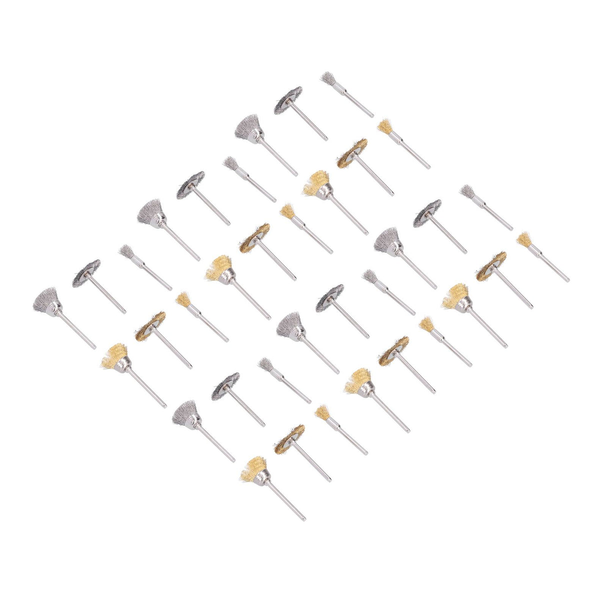 36PCs set Wire Polishing Wheel Pen Flat Bowl Shaped Steel Wire Wheel Brush Kit Accessories