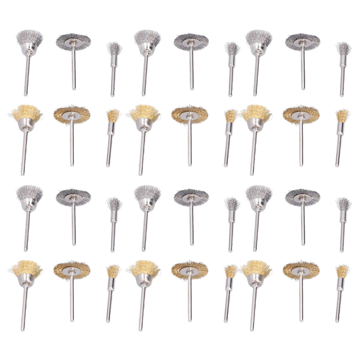 36PCs set Wire Polishing Wheel Pen Flat Bowl Shaped Steel Wire Wheel Brush Kit Accessories