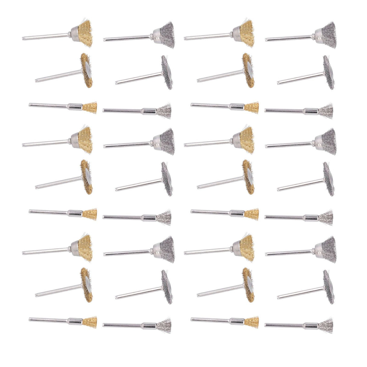 36PCs set Wire Polishing Wheel Pen Flat Bowl Shaped Steel Wire Wheel Brush Kit Accessories