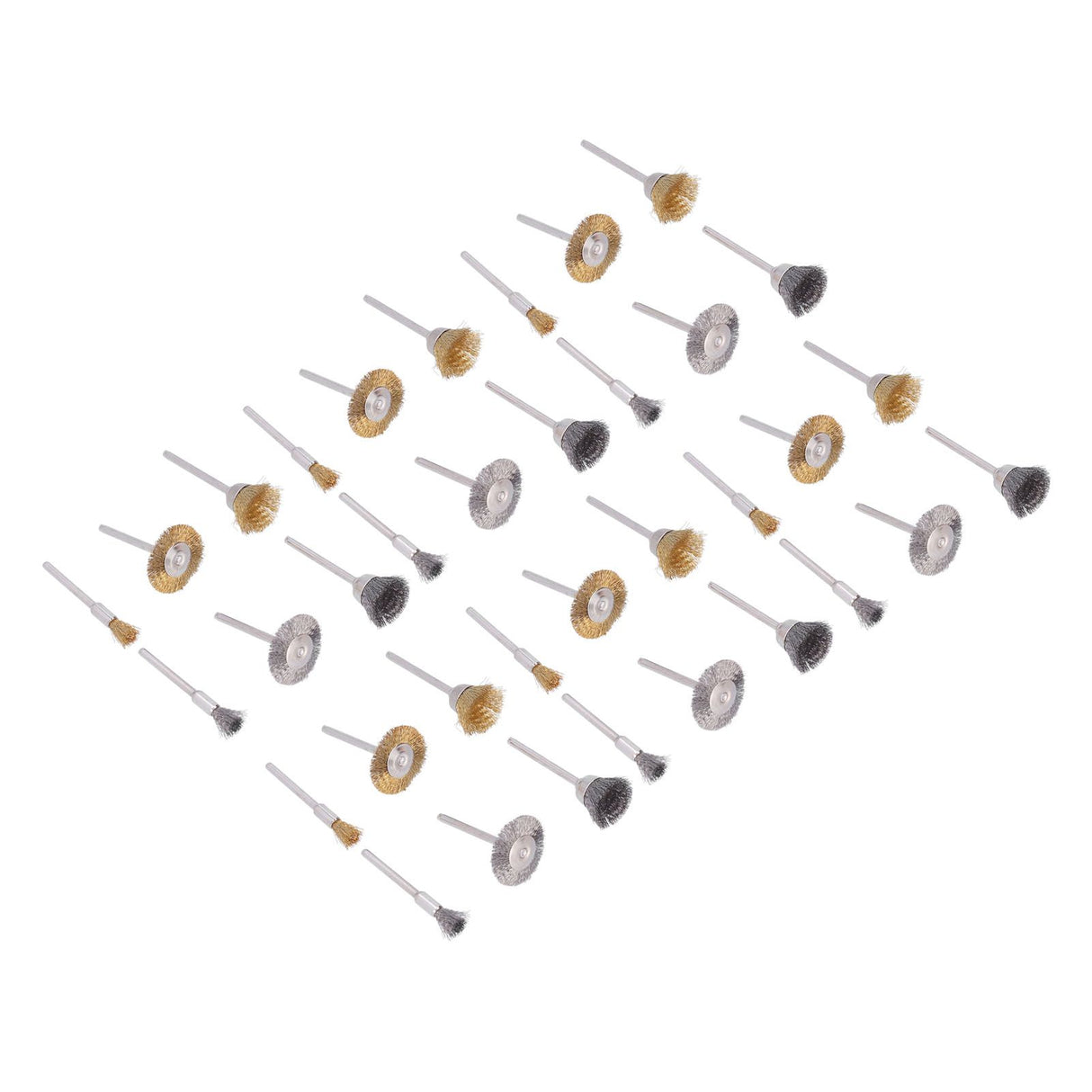 36PCs set Wire Polishing Wheel Pen Flat Bowl Shaped Steel Wire Wheel Brush Kit Accessories