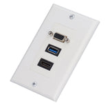 Audio Video Wall Socket 5 Gbps Embedded Installation Multimedia Port Composite Video Panel - Top-Down View
