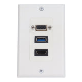 Audio Video Wall Socket 5 Gbps Embedded Installation Multimedia Port Composite Video Panel - 45-Degree Angle