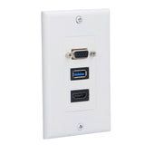 Audio Video Wall Socket 5 Gbps Embedded Installation Multimedia Port Composite Video Panel - Rear View