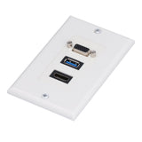 Audio Video Wall Socket 5 Gbps Embedded Installation Multimedia Port Composite Video Panel - Close-Up Angle