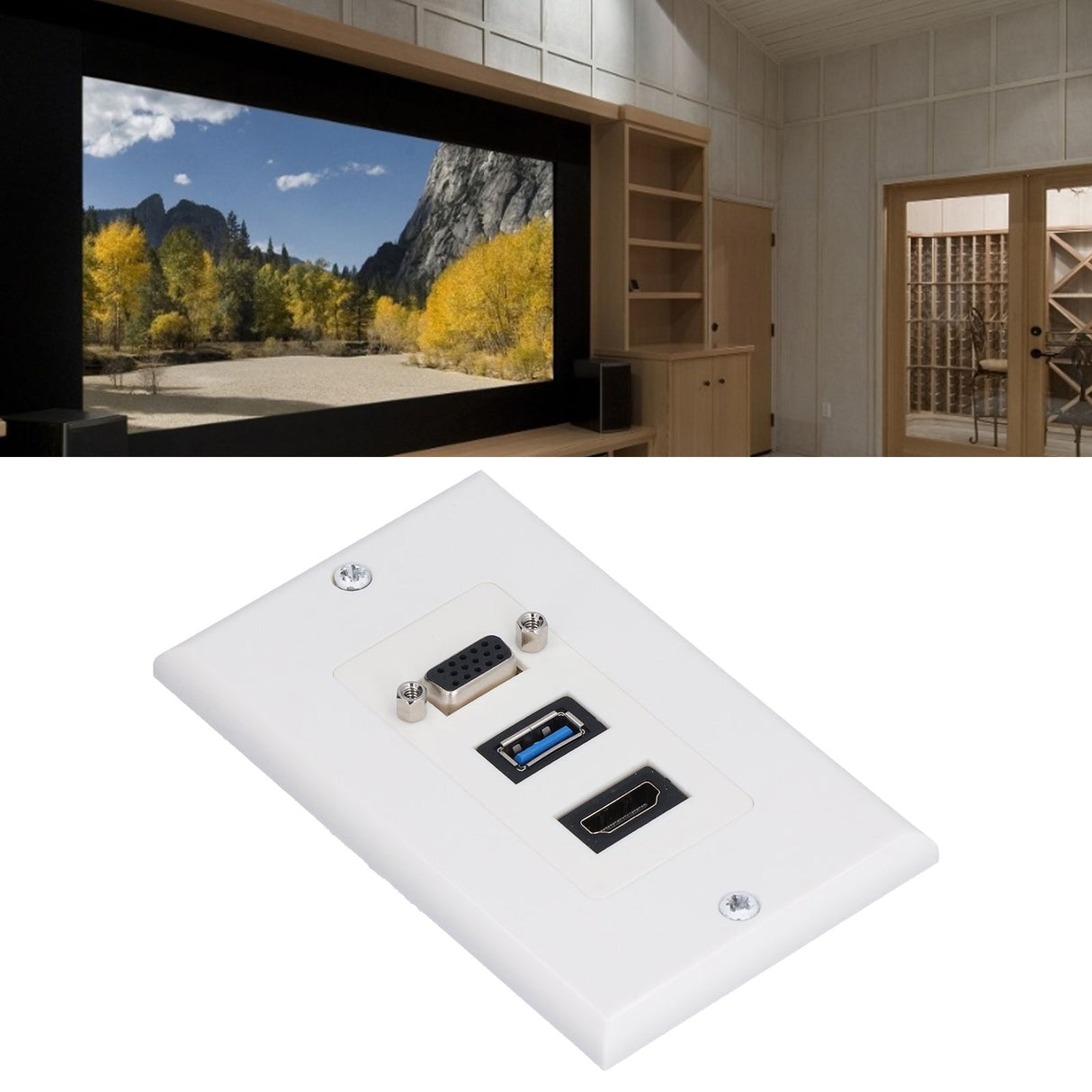 Audio Video Wall Socket 5 Gbps Embedded Installation Multimedia Port Composite Video Panel