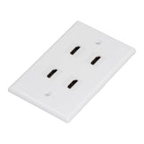 4 HD Multimedia Interface Wall Plate US Standard ABS Outlet Panel for AV Receiver Home Theater System - Side View