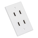 4 HD Multimedia Interface Wall Plate US Standard ABS Outlet Panel for AV Receiver Home Theater System - Top-Down View