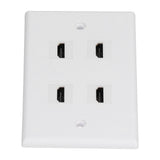 4 HD Multimedia Interface Wall Plate US Standard ABS Outlet Panel for AV Receiver Home Theater System - Low Angle