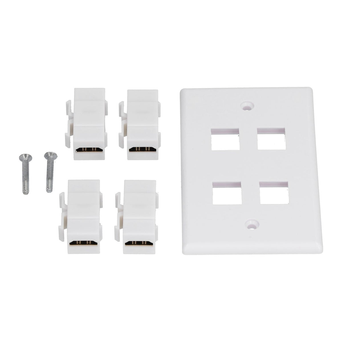 4 HD Multimedia Interface Wall Plate US Standard ABS Outlet Panel for AV Receiver Home Theater System