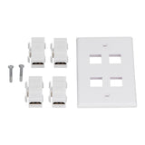 4 HD Multimedia Interface Wall Plate US Standard ABS Outlet Panel for AV Receiver Home Theater System