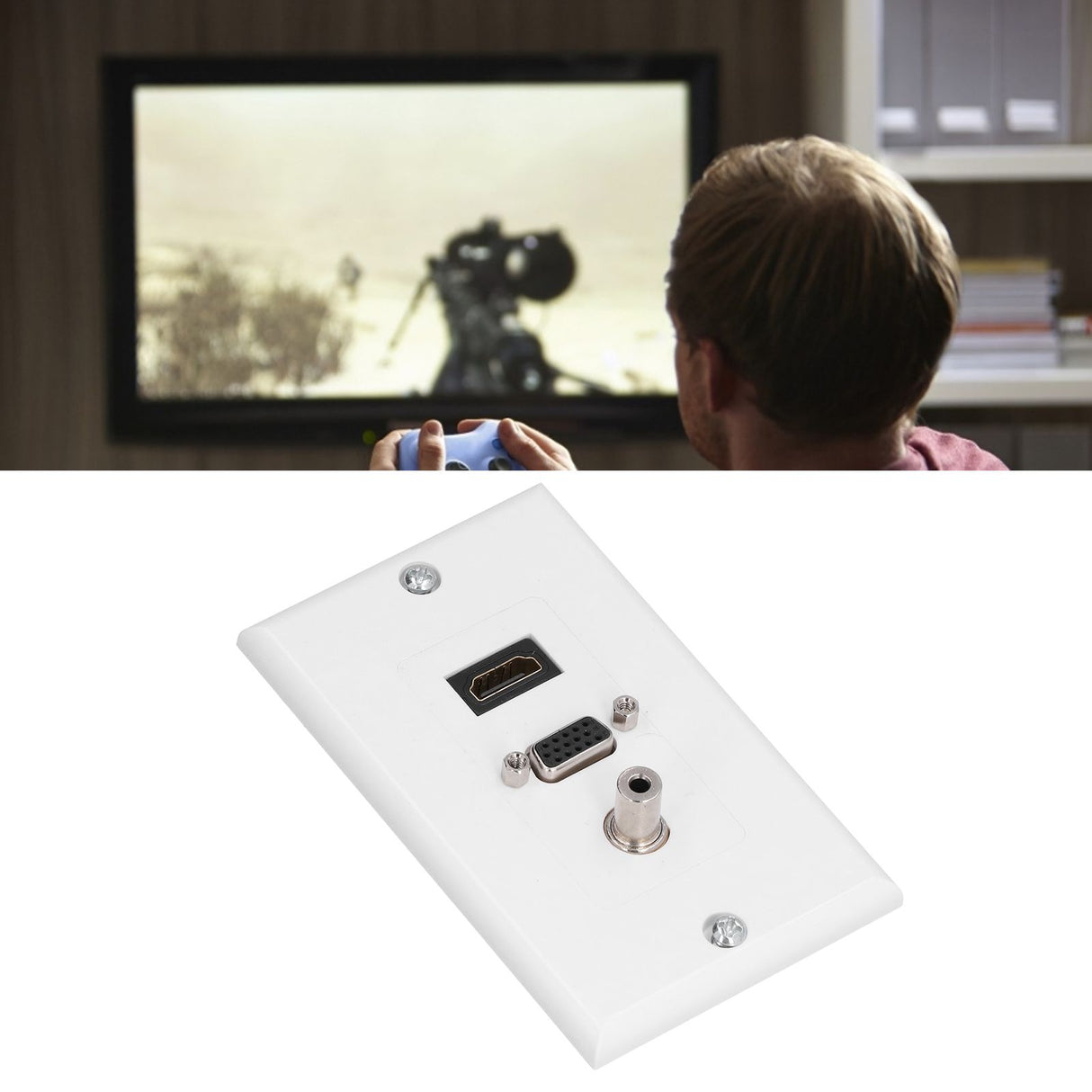 Audio Video Wall Socket 3.5mm F Connector Multimedia Port Wear Resistant Composite Video Panel