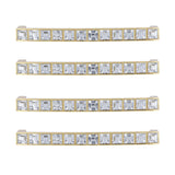 4Pcs/set Crystal Handle Modern Cabinet Door Diamonds Double Hole Pitch 128mm Drawer Knob - 45-Degree Angle