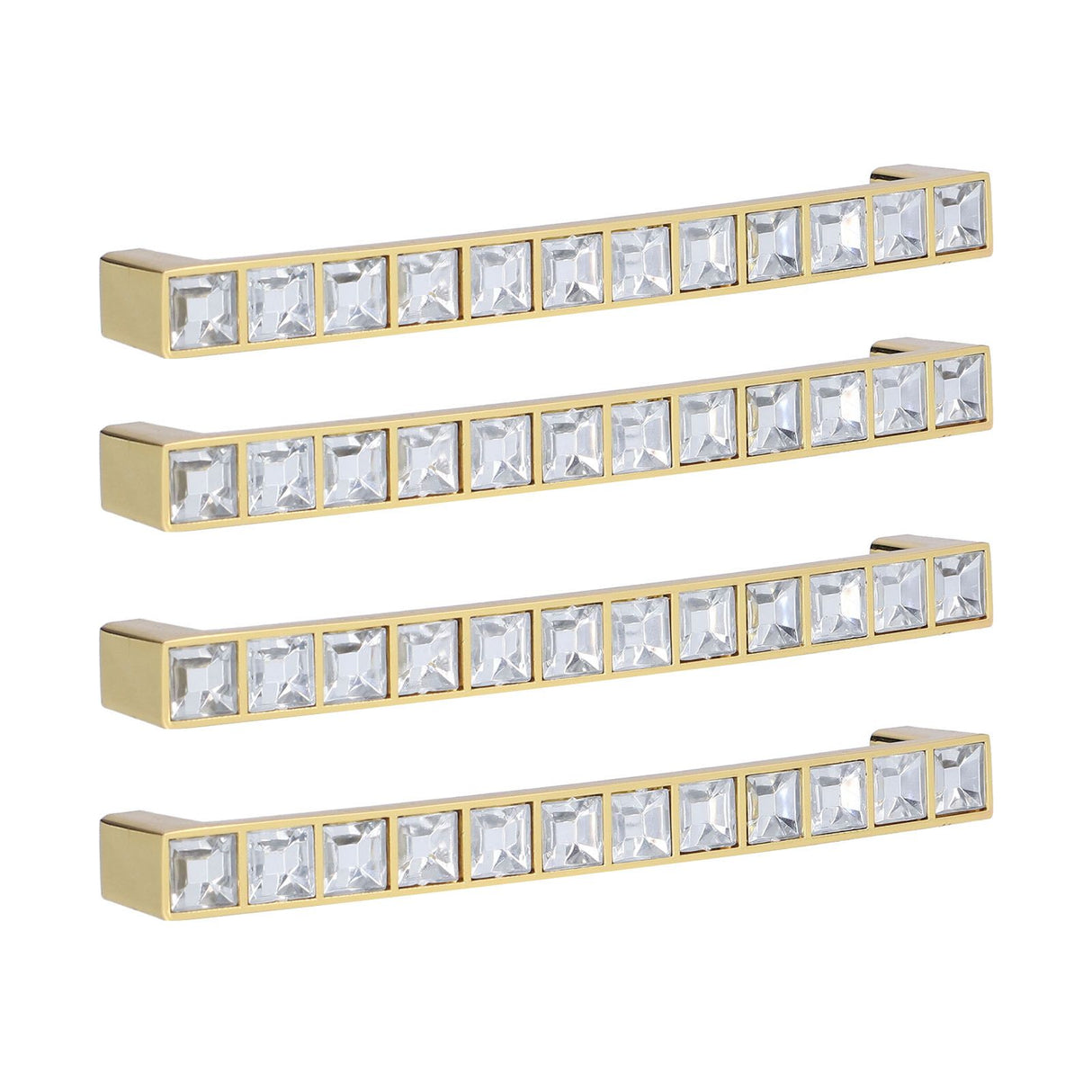 4Pcs/set Crystal Handle Modern Cabinet Door Diamonds Double Hole Pitch 128mm Drawer Knob