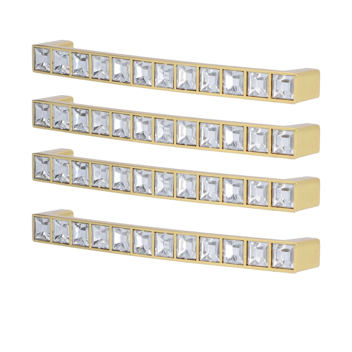 4Pcs/set Crystal Handle Modern Cabinet Door Diamonds Double Hole Pitch 128mm Drawer Knob
