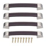 4 Set Furniture Handle Brown Rectangular Drawer Pull for Cabinet Side Doors Luggage