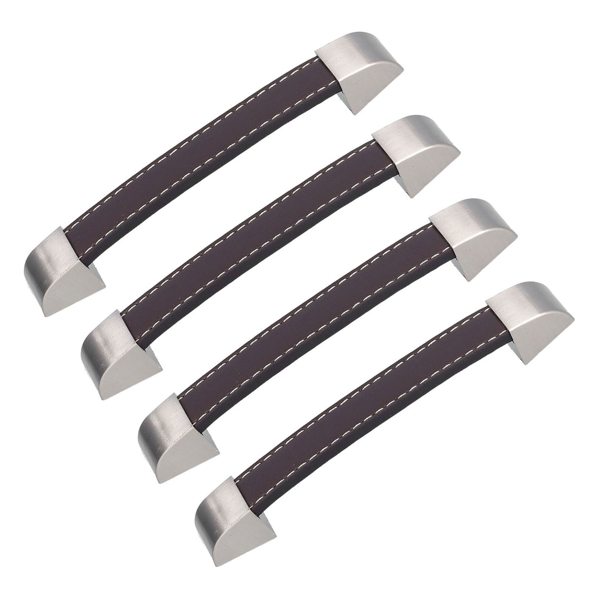 4 Set Furniture Handle Brown Rectangular Drawer Pull for Cabinet Side Doors Luggage
