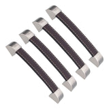4 Set Furniture Handle Brown Rectangular Drawer Pull for Cabinet Side Doors Luggage - Side View