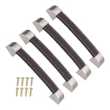 4 Set Furniture Handle Brown Rectangular Drawer Pull for Cabinet Side Doors Luggage - Top-Down View