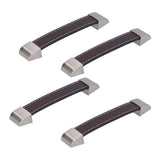 4 Set Furniture Handle Brown Rectangular Drawer Pull for Cabinet Side Doors Luggage - Close-Up Angle