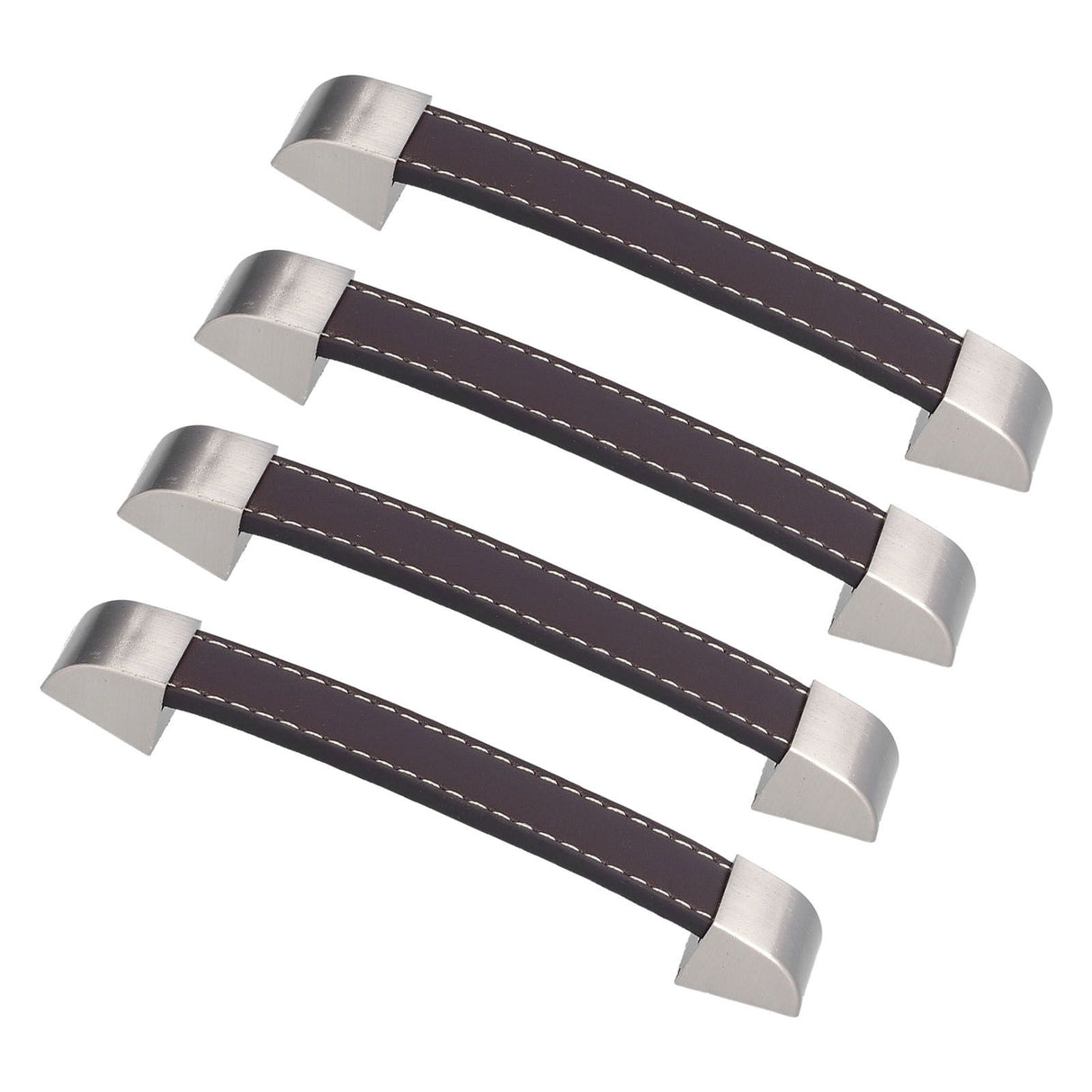 4 Set Furniture Handle Brown Rectangular Drawer Pull for Cabinet Side Doors Luggage