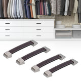 4 Set Furniture Handle Brown Rectangular Drawer Pull for Cabinet Side Doors Luggage - Extra Image