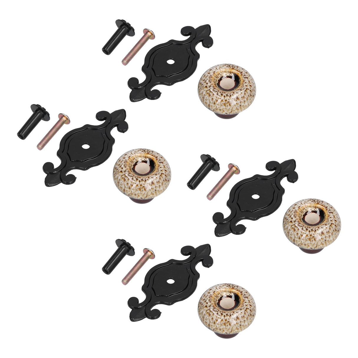 4 Sets Furniture Handle Zinc Alloy Cabinet Door Drawer Handle Exquisite Furniture AccessoriesWhite