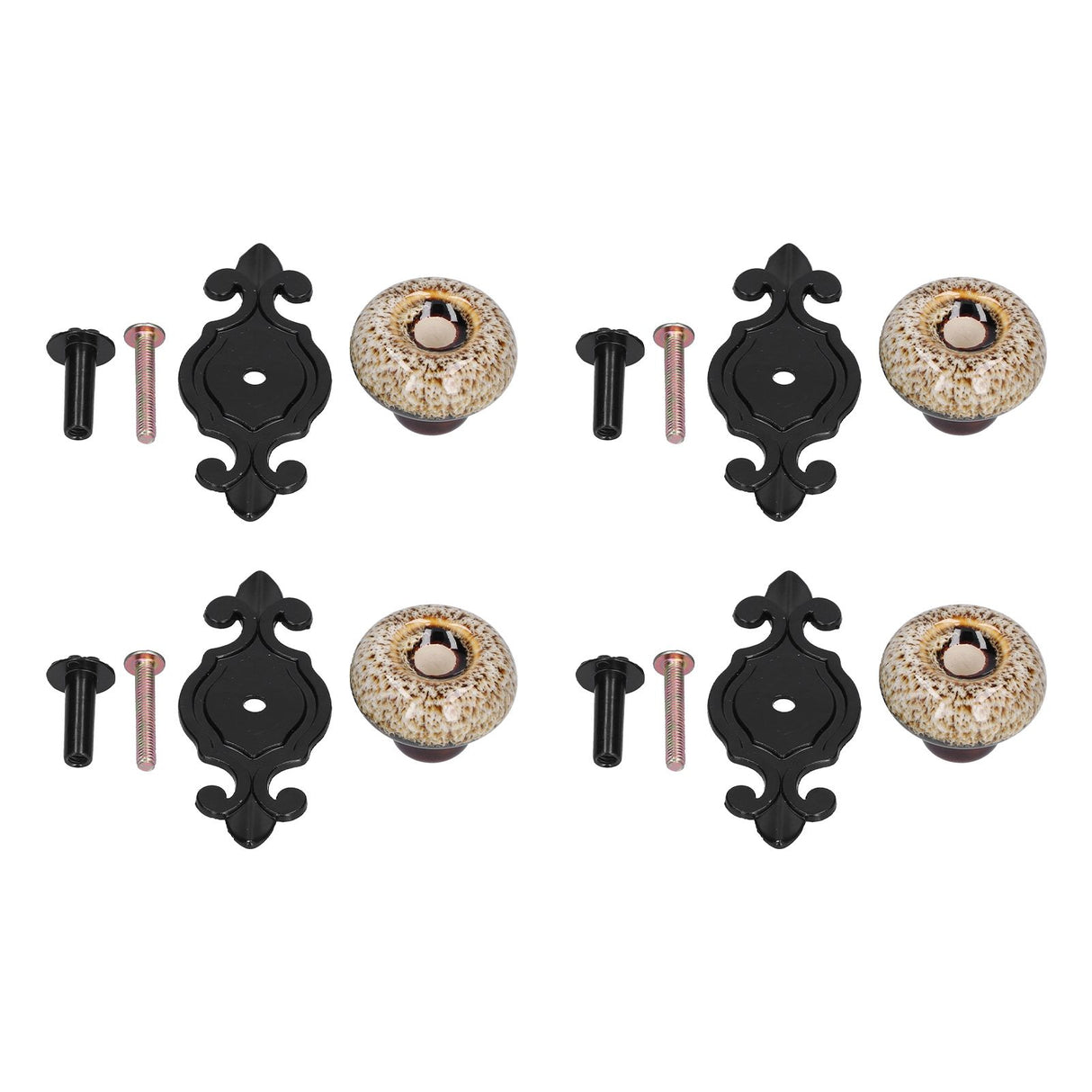 4 Sets Furniture Handle Zinc Alloy Cabinet Door Drawer Handle Exquisite Furniture AccessoriesWhite