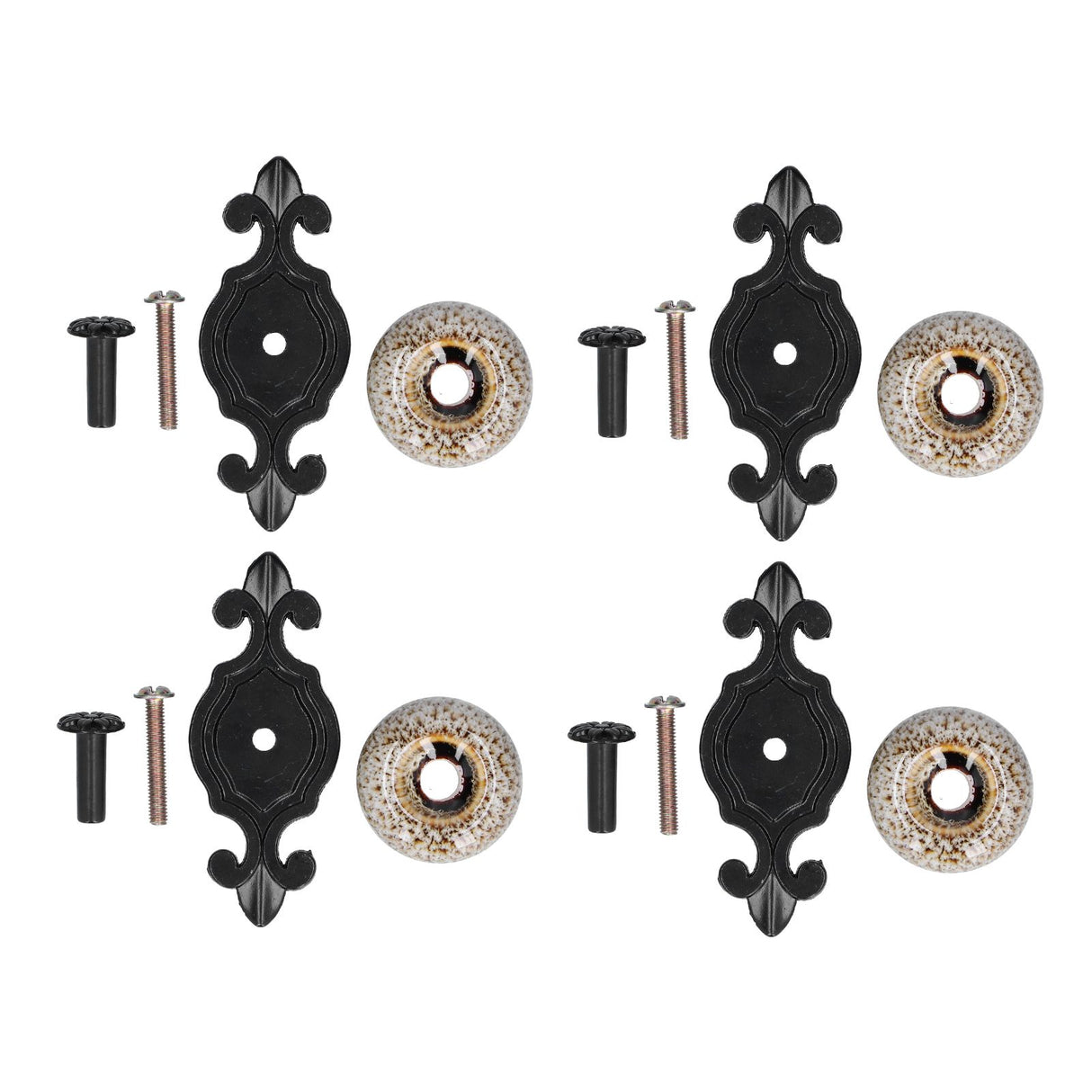 4 Sets Furniture Handle Zinc Alloy Cabinet Door Drawer Handle Exquisite Furniture AccessoriesWhite