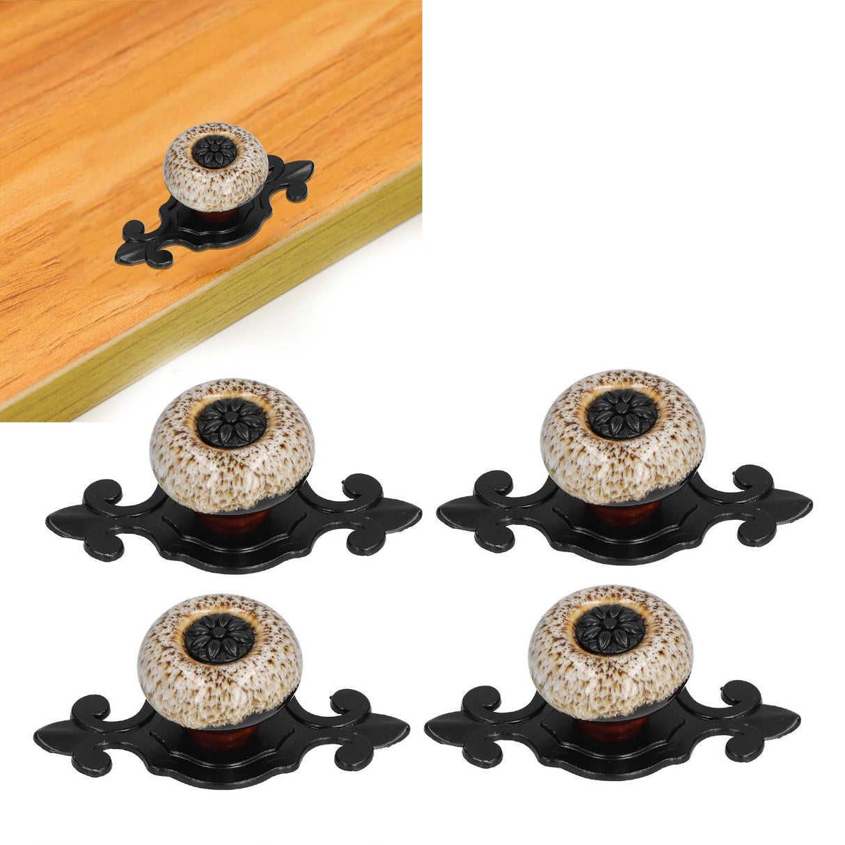 4 Sets Furniture Handle Zinc Alloy Cabinet Door Drawer Handle Exquisite Furniture AccessoriesWhite