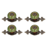 4 Sets Furniture Handle Zinc Alloy Cabinet Door Drawer Handle Exquisite Furniture AccessoriesGreen