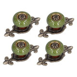 4 Sets Furniture Handle Zinc Alloy Cabinet Door Drawer Handle Exquisite Furniture AccessoriesGreen