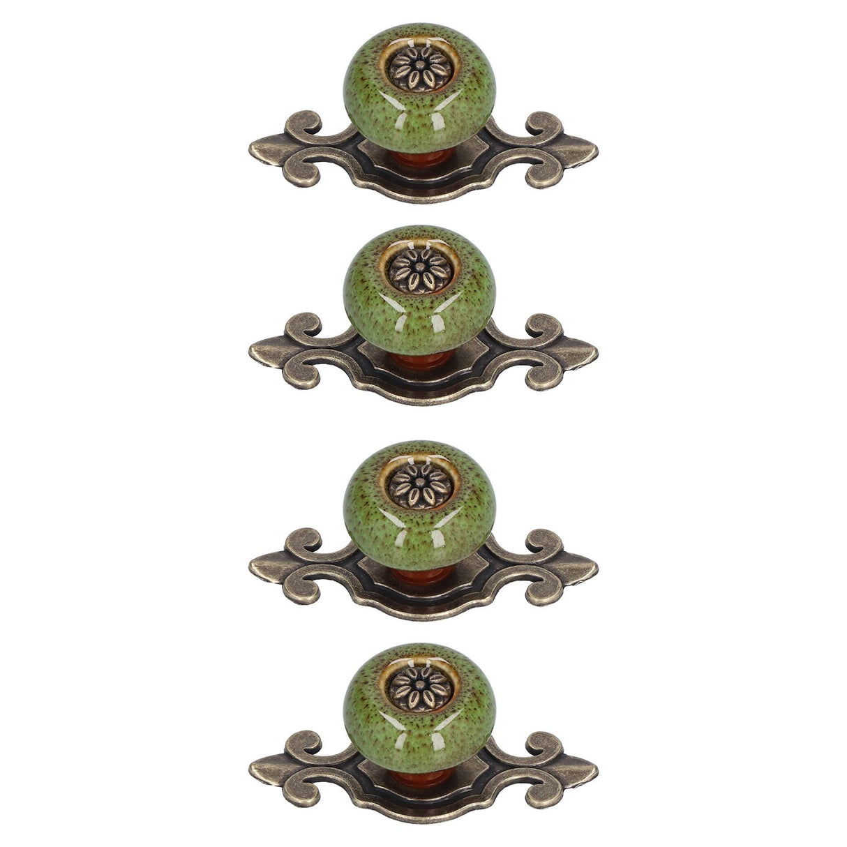 4 Sets Furniture Handle Zinc Alloy Cabinet Door Drawer Handle Exquisite Furniture AccessoriesGreen