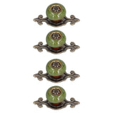 4 Sets Furniture Handle Zinc Alloy Cabinet Door Drawer Handle Exquisite Furniture AccessoriesGreen
