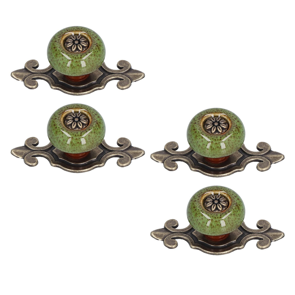 4 Sets Furniture Handle Zinc Alloy Cabinet Door Drawer Handle Exquisite Furniture AccessoriesGreen