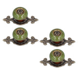 4 Sets Furniture Handle Zinc Alloy Cabinet Door Drawer Handle Exquisite Furniture AccessoriesGreen - Top-Down View